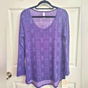 LuLaRoe Size L Purple Lynnae Shirt - NWT